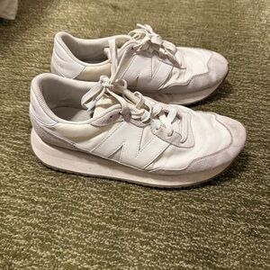 New Balance Cream and White Sneakers
